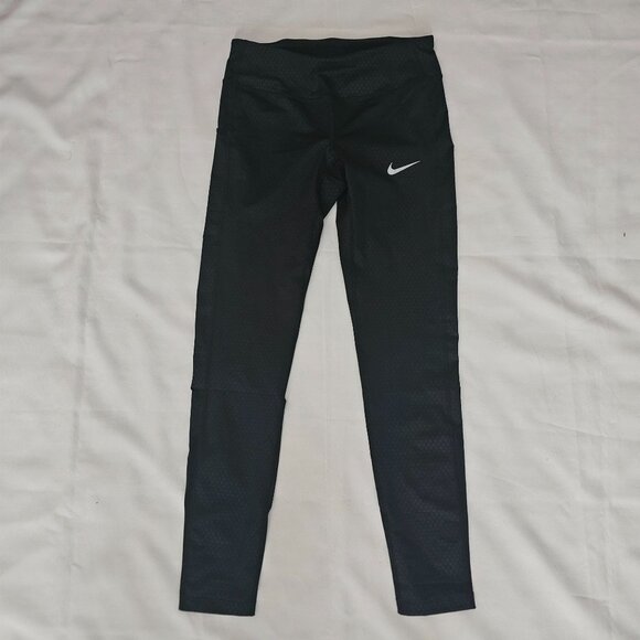 NIKE Dri-Fit Women's Activewear Black Pattern Yoga Leggings Size Small - Picture 3 of 14